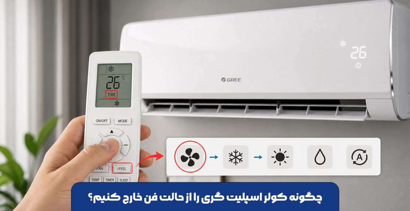 چگونه کولر اسپلیت گری را از حالت فن خارج کنیم؟