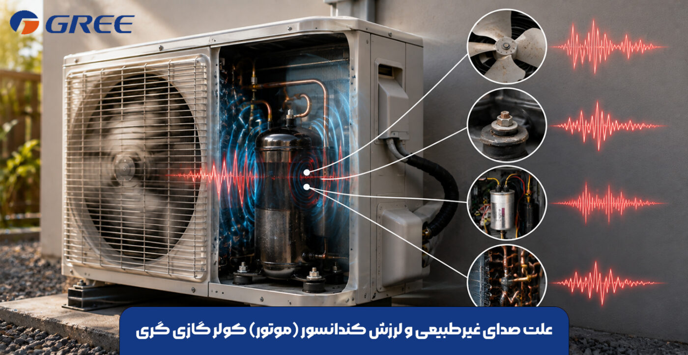 علت-صدای-غیرطبیعی-و-لرزش-کندانسور-(موتور)-کولر-گازی-گری